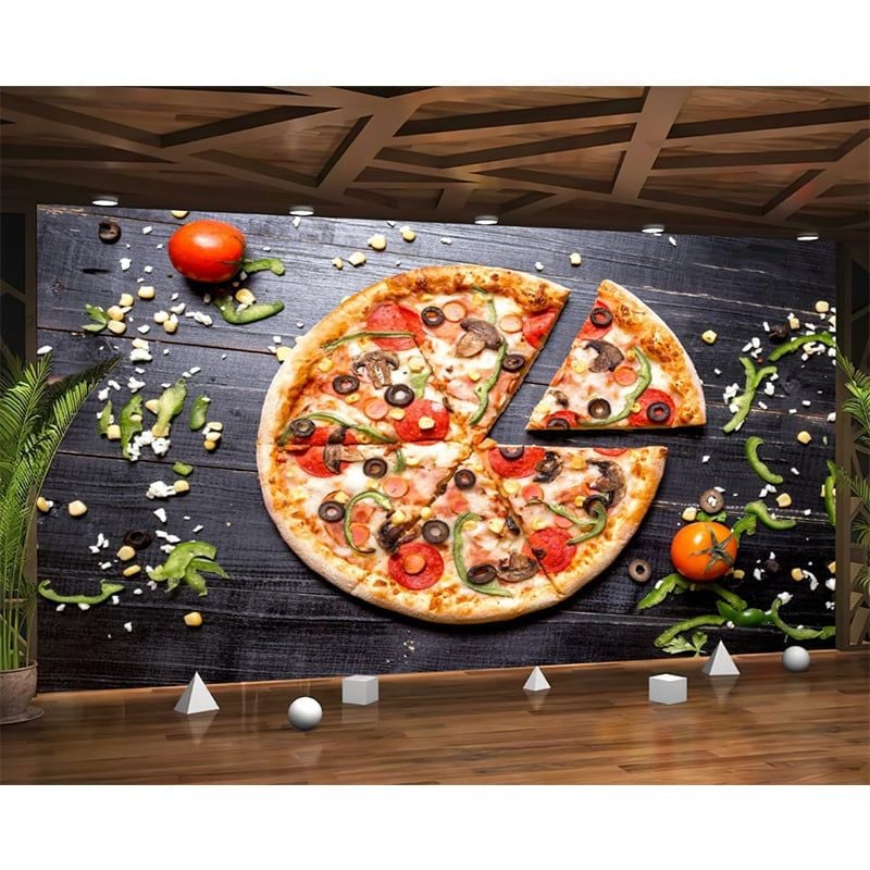  Tranh Dán Tường Quán Ăn 3D 5D 8D - QA06 