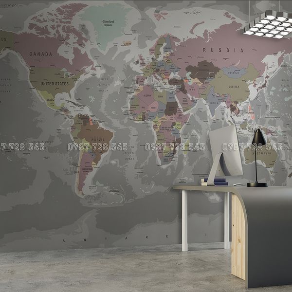  Tranh Dán Tường Bản Đồ  3D 5D 8D - BD06 