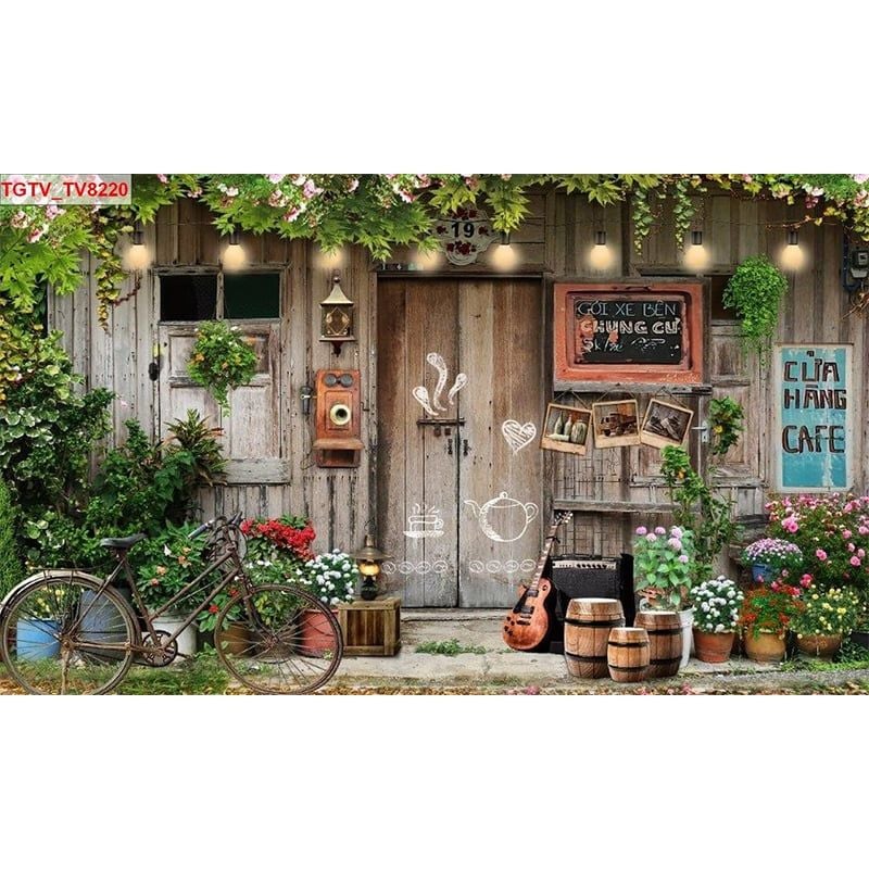  Tranh Dán Tường Quán Coffee 3D 5D 8D  - TDCF06 