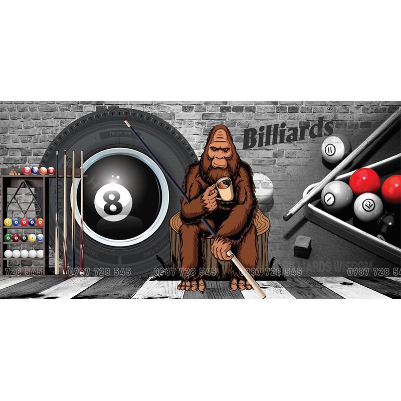  Tranh Dán Tường Quán Bida 3D 5D 8D  - BD11 