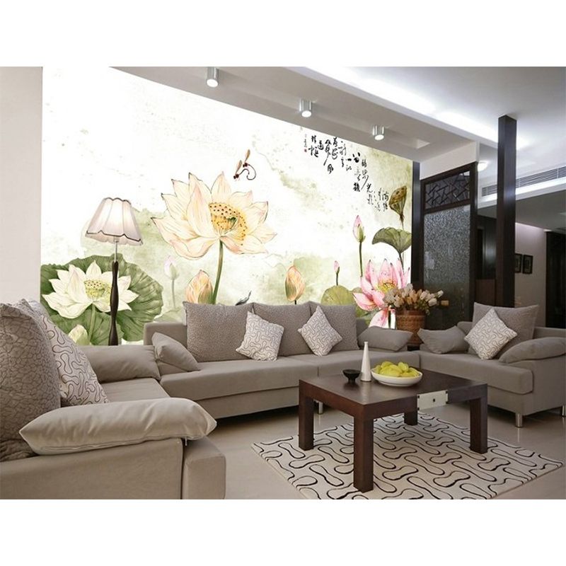  Tranh Dán Tường Hoa Sen 3D 5D 8D - TS21 