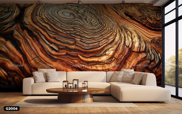  Tranh Dán Tường Họa Tiết Vân Gỗ 3D 5D 8D - G2006 