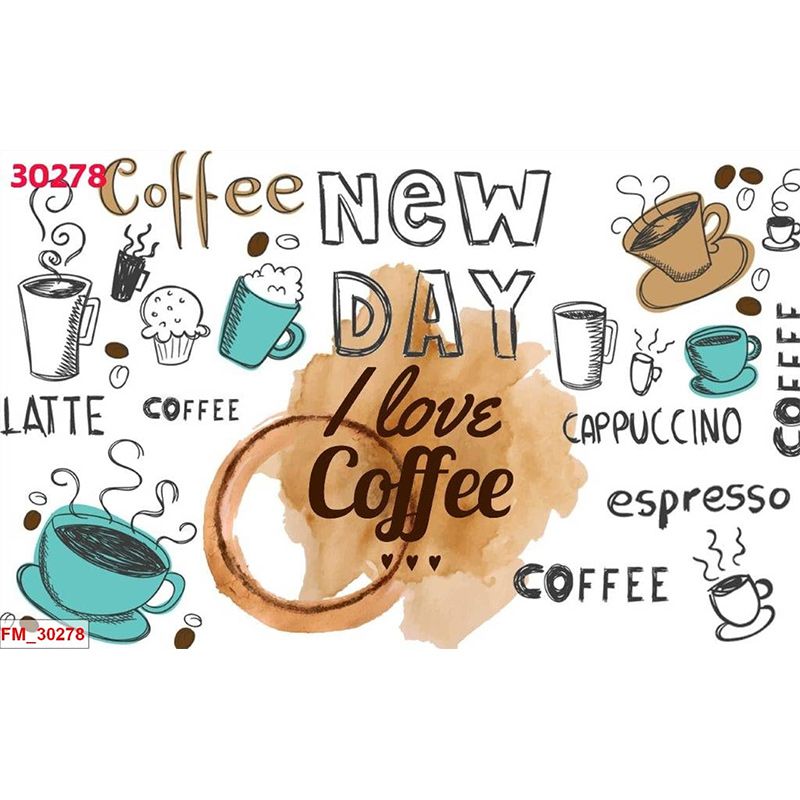  Tranh Dán Tường Quán Coffee 3D 5D 8D  - TDCF07 
