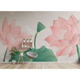  Tranh Dán Tường Hoa Sen 3D 5D 8D - TS02 
