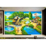  Tranh Dán Tường  Đồng Quê 3D 5D 8D  - ĐQ08 