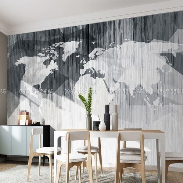  Tranh Dán Tường Bản Đồ  3D 5D 8D - BD08 