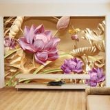  Tranh Dán Tường Hoa Sen 3D 5D 8D - TS23 