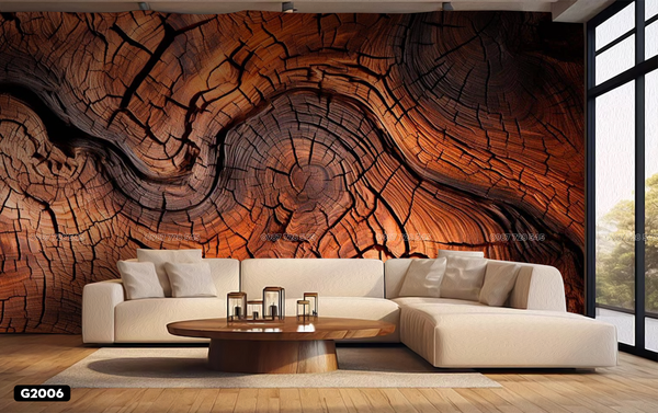  Tranh Dán Tường Họa Tiết Vân Gỗ 3D 5D 8D - G2006 