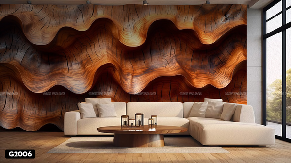  Tranh Dán Tường Họa Tiết Vân Gỗ 3D 5D 8D - G2006 