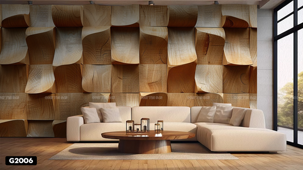  Tranh Dán Tường Họa Tiết Vân Gỗ 3D 5D 8D - G2006 