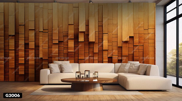  Tranh Dán Tường Họa Tiết Vân Gỗ 3D 5D 8D - G2006 