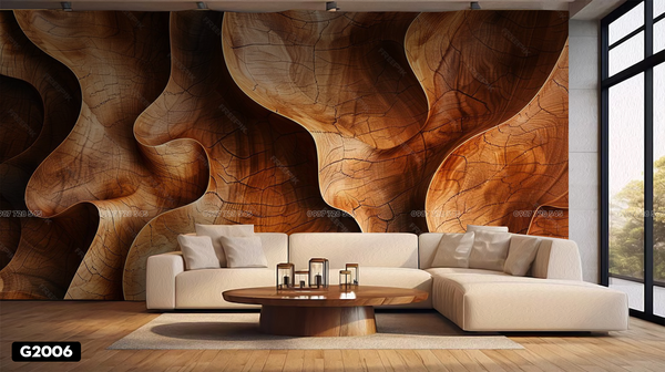  Tranh Dán Tường Họa Tiết Vân Gỗ 3D 5D 8D - G2006 