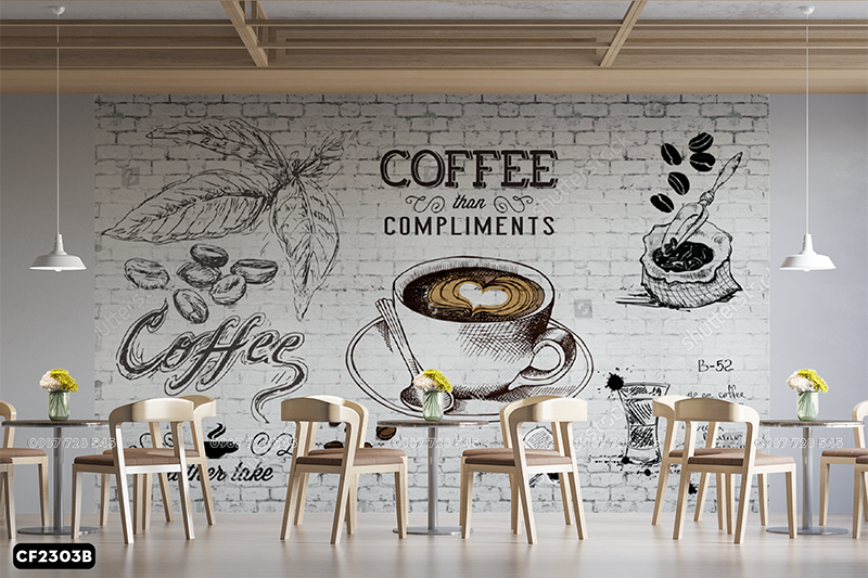  Tranh Dán Tường Coffee 3D 5D 8D - CF2303B 