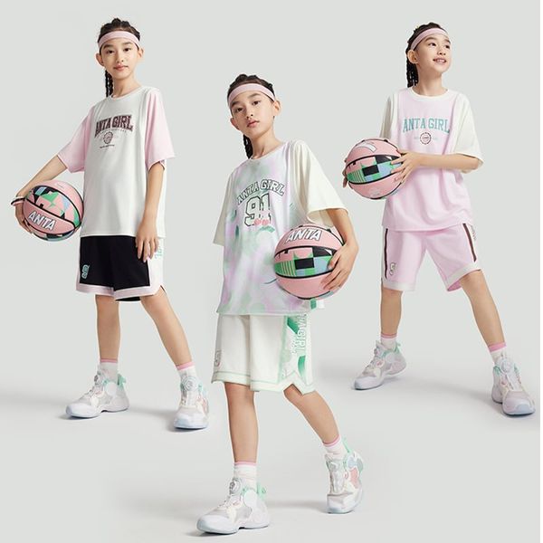 Áo phông ngắn tay thể thao bé gái Anta Kids Basketball Anta Girl 3624B1101