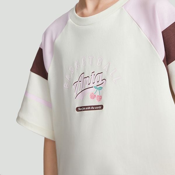 Áo Phông Ngắn Tay Thể Thao Bé Gái Anta Kids Basketball Anta Girl 3624B1102