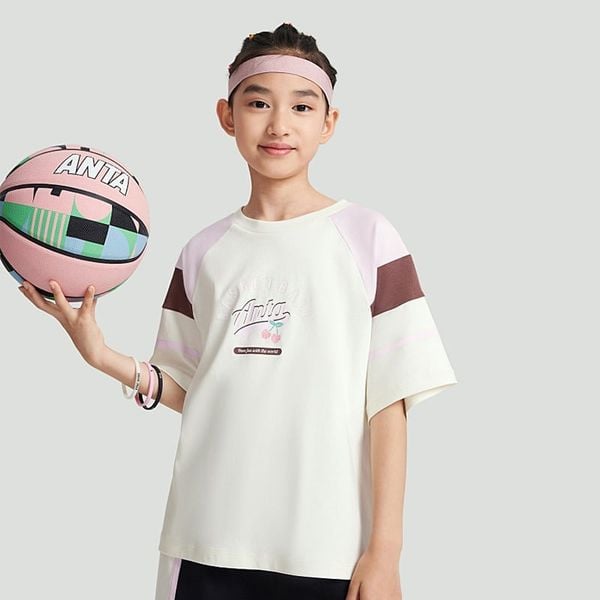 Áo phông ngắn tay thể thao bé gái Anta Kids Basketball Anta Girl 3624B1102