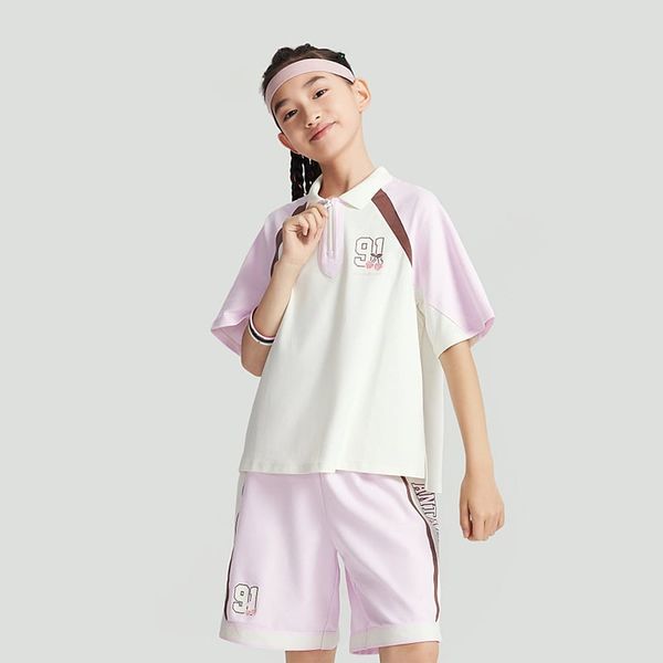 Áo phông ngắn tay bé gái Anta Kids Basketball Anta Girl SS Polo 3624B1104