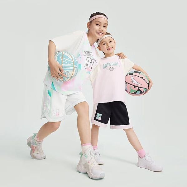 Áo phông ngắn tay thể thao bé gái Anta Kids Basketball Anta Girl 3624B1101