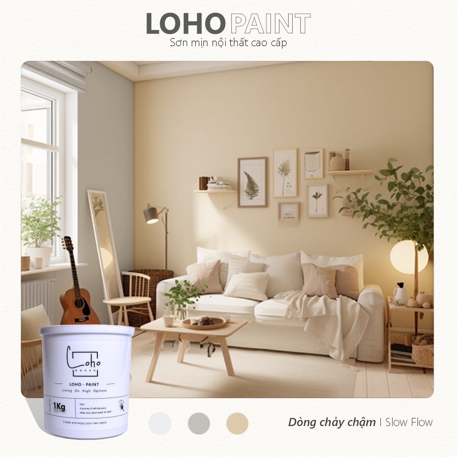 Sơn tường trong nhà tone màu be | Lon sơn 1kg– Loho House