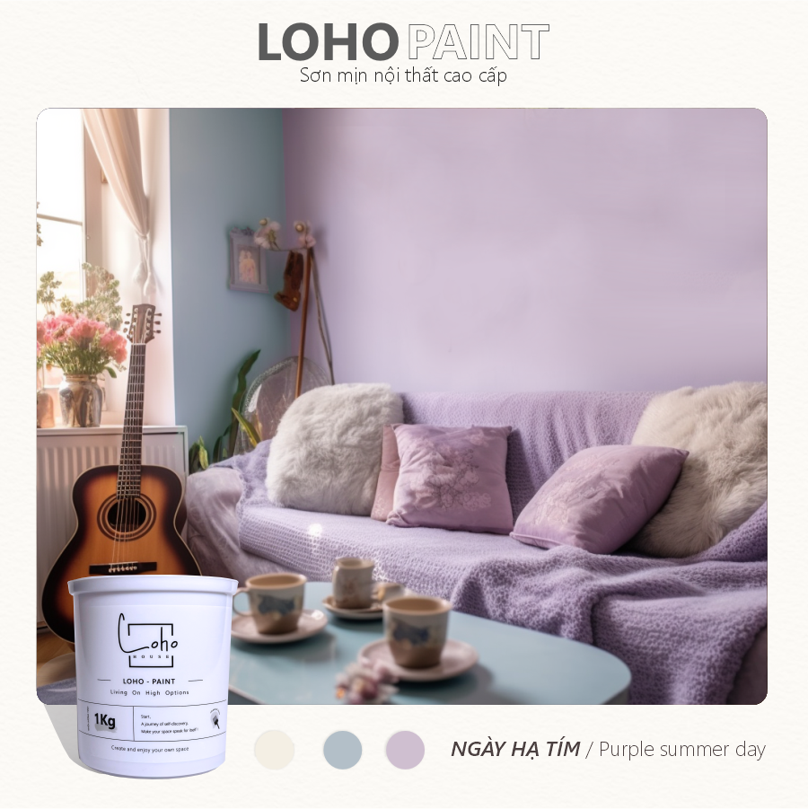 Sơn tường trong nhà tone màu macaron | Lon sơn 1kg– Loho House