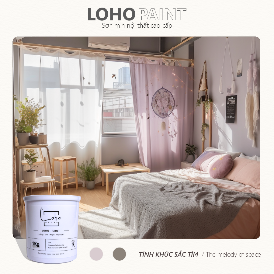 Sơn tường trong nhà tone màu macaron | Lon sơn 1kg– Loho House