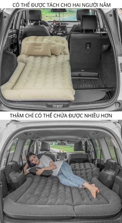 Giường Đệm Hơi Ô Tô Du Lịch BYMAOCAR Nệm Bơm Hơi Cao Cấp Phụ Kiện Đầy Đủ Tiện Lợi Thoải Mái