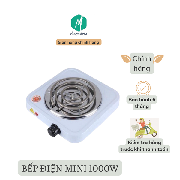  Bếp hơ lá trầu cho bé, bếp điện mini 1000W bếp xông sau sinh - Bảo hành 6 tháng 