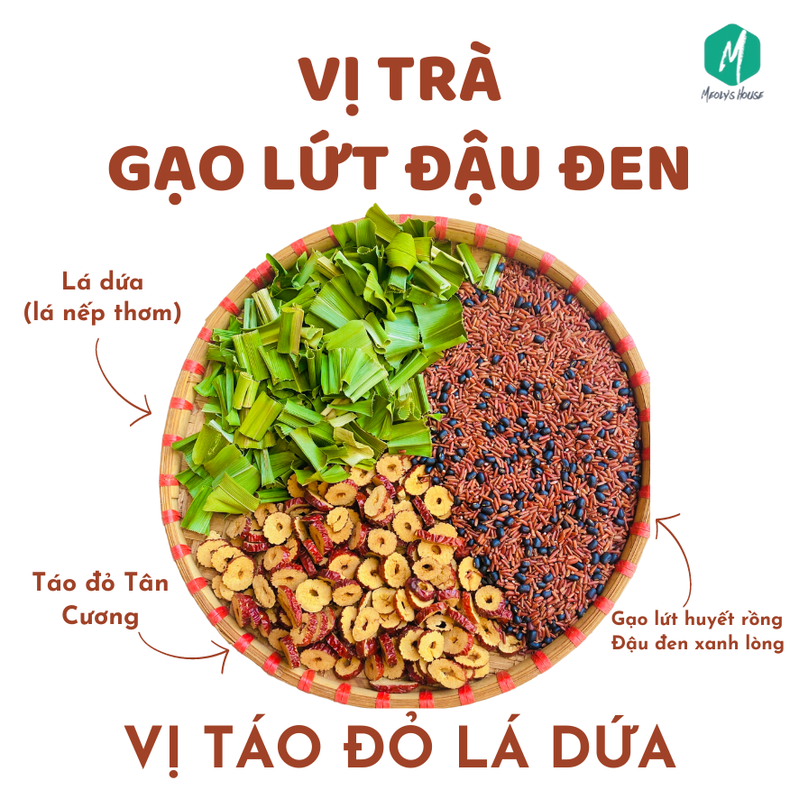  [Trà Theo Ký] - Trà Gạo Lứt Đậu Đen Meoly's Nature- Thanh Lọc Giải Nhiệt, Thon Gọn, Lợi Sữa​​​​​​​, Detox, Không Chất Bảo Quản 