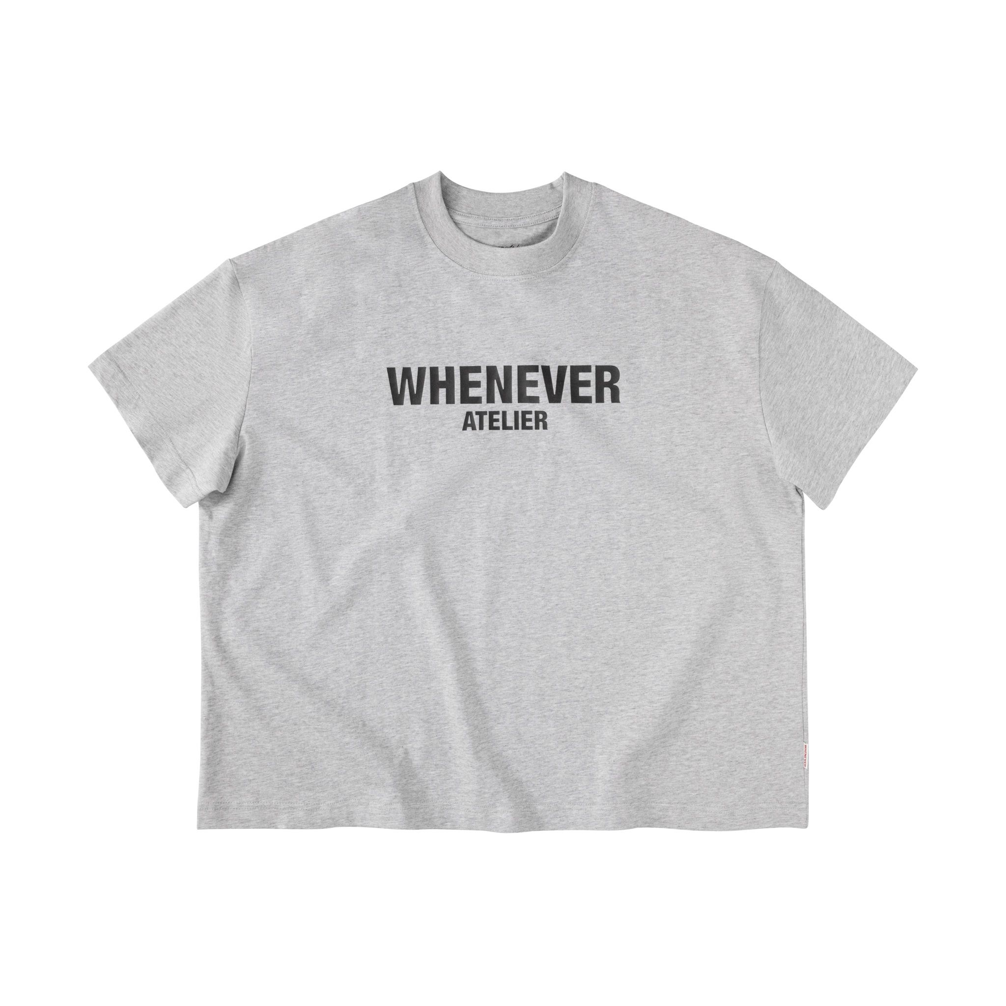 “WHENEVER” BASIC LOGO SS25 T-SHIRT / GREY