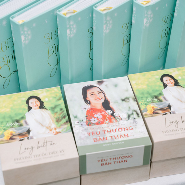  Combo Nhật ký 365 Ngày bình yên + Bộ thẻ Lòng biết ơn + Bộ thẻ Yêu thương bản thân 