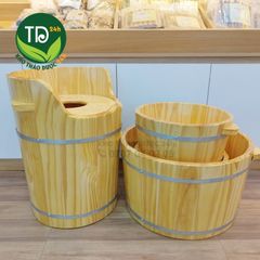 Chậu ngâm xông phụ khoa bằng gỗ thông nhập khẩu Mỹ, hàng cao cấp, dùng lâu dài, ngâm xông spa thảo dược an toàn tại nhà