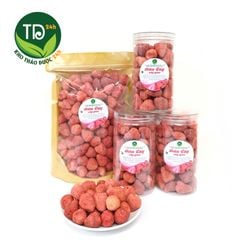 Dâu tây sấy giòn nguyên trái, giữ nguyên hàm lượng dinh dưỡng, đẹp da, ngừa táo bón, ổn định đường huyết, làm kẹo bánh