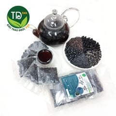 Trà ngũ hắc (gạo lứt, đậu đen, mè đen, kỳ tử đen, dâu tằm), đã rang thơm,kích thích mọc tóc, đẹp da, ngừa bạc tóc sớm
