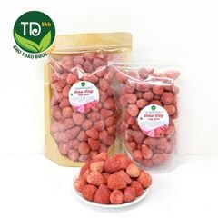 Dâu tây sấy giòn nguyên trái, giữ nguyên hàm lượng dinh dưỡng, đẹp da, ngừa táo bón, ổn định đường huyết, làm kẹo bánh