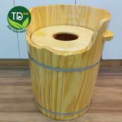Chậu ngâm mông gỗ thông nhập khẩu Mỹ, hàng cao cấp loại 1, dùng lâu dài, ngâm phụ khoa thảo dược và spa tại nhà hiệu quả