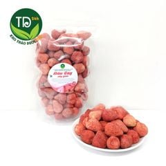 Dâu tây sấy giòn nguyên trái, giữ nguyên hàm lượng dinh dưỡng, đẹp da, ngừa táo bón, ổn định đường huyết, làm kẹo bánh