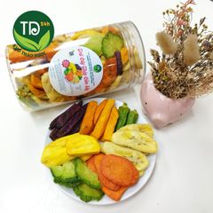 Hoa quả sấy khô thập cẩm, rau củ sấy, món ăn vặt khoái khẩu cho những chuyến picnic, làm đẹp da, hỗ trợ giảm cân
