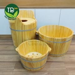 Chậu ngâm mông gỗ thông nhập khẩu Mỹ, hàng cao cấp loại 1, dùng lâu dài, ngâm phụ khoa thảo dược và spa tại nhà hiệu quả