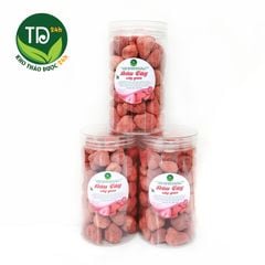 Dâu tây sấy giòn nguyên trái, giữ nguyên hàm lượng dinh dưỡng, đẹp da, ngừa táo bón, ổn định đường huyết, làm kẹo bánh