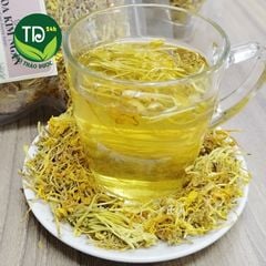 Trà hoa kim ngân, thanh nhiệt, giải độc, hạ đường huyết, giảm mụn, lợi tiểu, hạ cholesterol