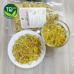 Trà hoa kim ngân, thanh nhiệt, giải độc, hạ đường huyết, giảm mụn, lợi tiểu, hạ cholesterol