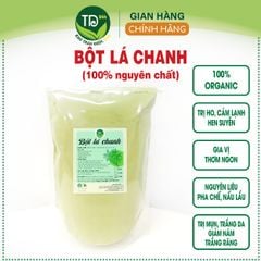 Bột lá chanh sấy lạnh nguyên chất 100%, gia vị thơm ngon, dùng pha chế, nấu lẩu, trắng da, giảm ná.m, trắng răng