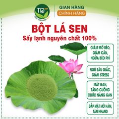 Bột lá sen sấy lạnh nguyên chất 100%, giảm mỡ béo, giảm cân, ngủ ngon, mát gan, mờ nám, tàn nhang, hàng công ty