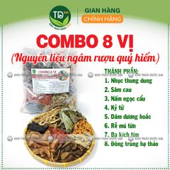Combo 8 vị ngâm rượu, bổ thận, tráng dương, tăng cường sinh lực phái mạnh, nguyên liệu lựa chọn kỹ càng, hàng loại 1
