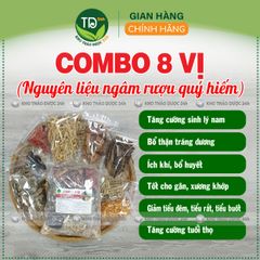 Combo 8 vị ngâm rượu, bổ thận, tráng dương, tăng cường sinh lực phái mạnh, nguyên liệu lựa chọn kỹ càng, hàng loại 1