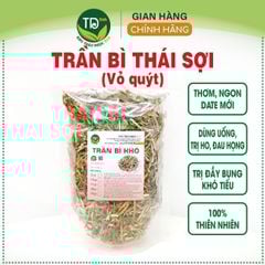 Trần bì thái sợi, ngừa ho, đau họng, đầy bụng, trợ tiêu hóa, ăn không tiêu, hàng khô, đẹp, loại 1