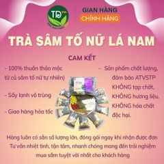 Trà lá nam sâm tố nữ, bổ huyết, hoạt huyết, làm chậm quá trình mãn kinh, giảm khô âm đạo, cân bằng nội tiết tố, đẹp da
