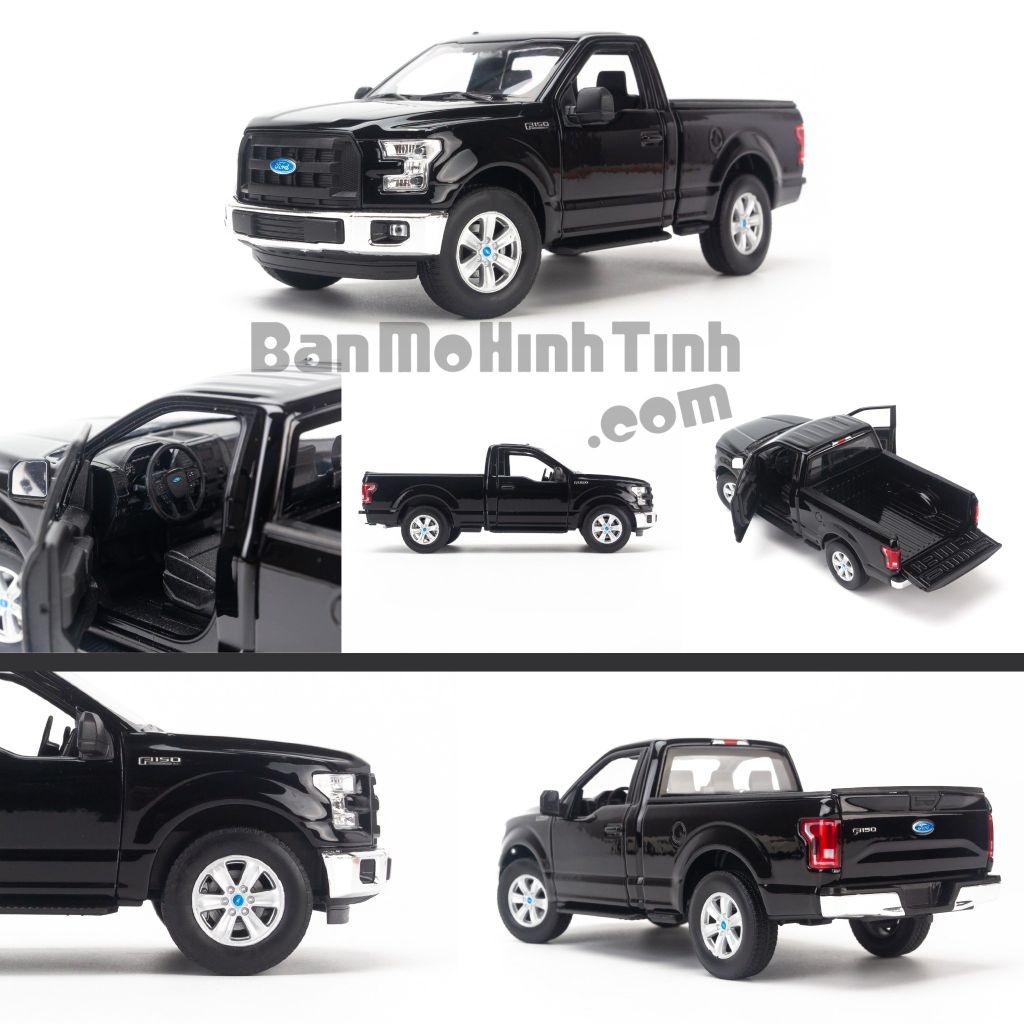 Mô hình xe Ford F-150 2015 Regular Cab 1:24 Welly Black (3)