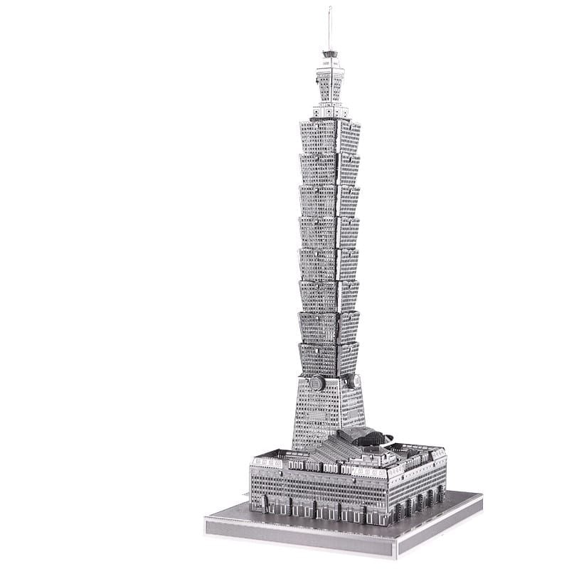 Mô hình kim loại lắp ráp 3D Taipei 101 (Đài Bắc 101) (Silver) - Metal Mosaic MP627