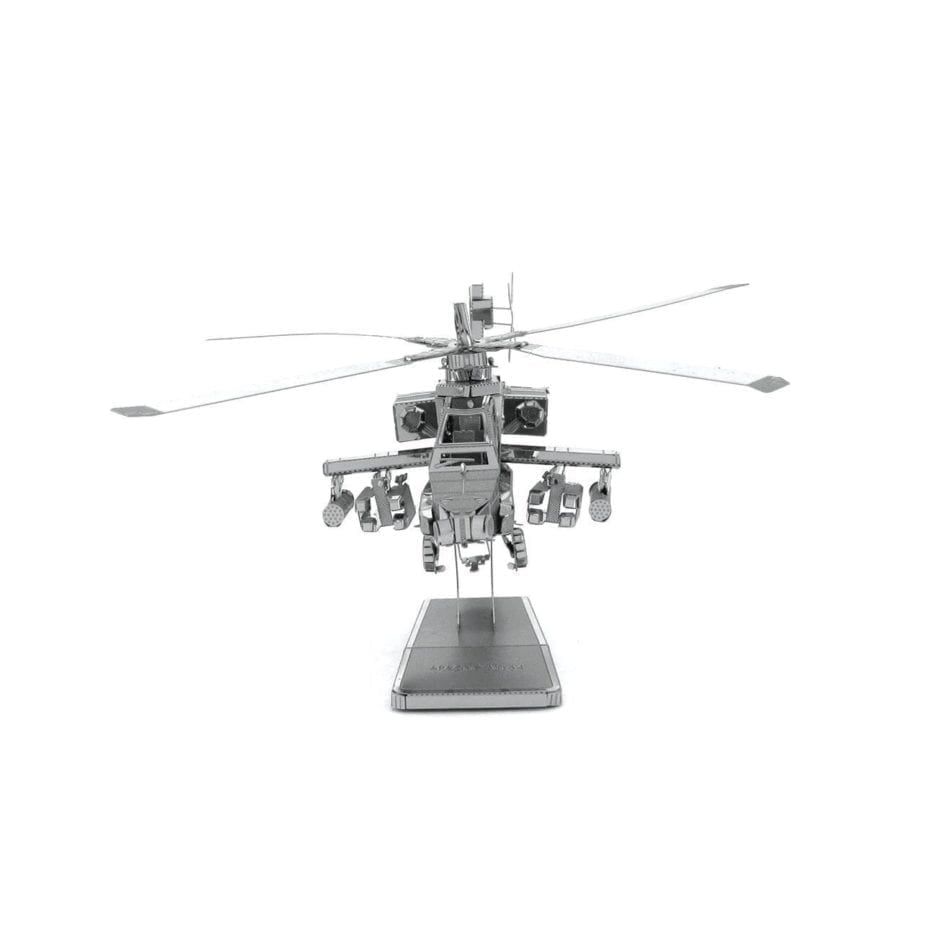 Mô hình kim loại lắp ráp 3D Trực Thăng AH-64 Apache (Silver) - Metal Mosaic MP034